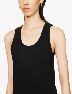 Bottega Veneta Scoop-neck Stretch-cotton Tank Top -Ted Baker Store R04064575 BLACK ALT04