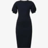 Max Mara Unione Puff-sleeved Stretch-woven Midi Dress -Ted Baker Store R04064734 ULTRAMARINE M