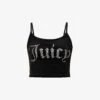 Juicy Couture Scoop-neck Brand-embellished Velour Vest Top