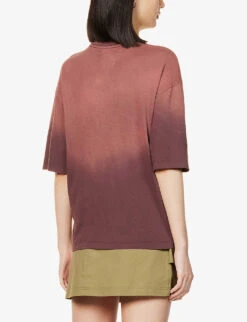 ANINE BING Avi Faded-wash Organic-cotton T-shirt 10 ANINE BING Avi Faded-wash Organic-cotton T-shirt -Ted Baker Store R04066411 BURGUNDY ALT03
