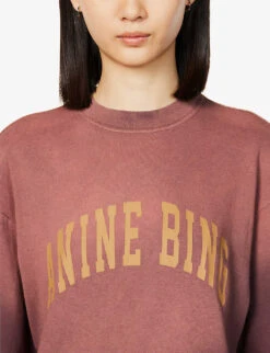 ANINE BING Avi Faded-wash Organic-cotton T-shirt 11 ANINE BING Avi Faded-wash Organic-cotton T-shirt -Ted Baker Store R04066411 BURGUNDY ALT04
