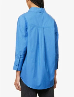 ANINE BING Mika Relaxed-fit Cotton Shirt -Ted Baker Store R04066413 BLUE ALT03