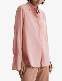 Reiss Kia Relaxed-fit Matte-silk Shirt 9 Reiss Kia Relaxed-fit Matte-silk Shirt -Ted Baker Store R04068143 PALEPINK ALT02