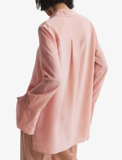 Reiss Kia Relaxed-fit Matte-silk Shirt 10 Reiss Kia Relaxed-fit Matte-silk Shirt -Ted Baker Store R04068143 PALEPINK ALT03