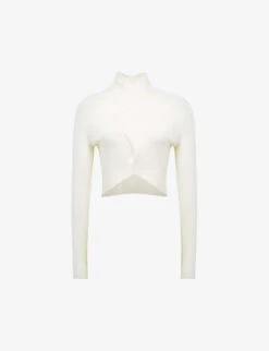 Reiss Elsie Draped-neck Knitted Top