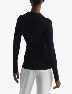 Reiss Sandy Stretch Rib-knit Shirt -Ted Baker Store R04068259 NAVY ALT03