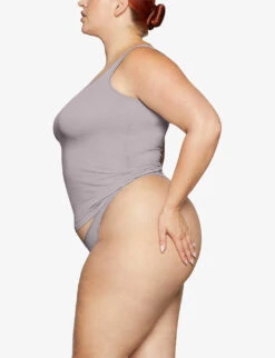 Vintage Scoop-neck Stretch-cotton Tank Top -Ted Baker Store R04068466 HEATHERGREY ALT02