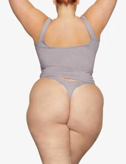 Vintage Scoop-neck Stretch-cotton Tank Top -Ted Baker Store R04068466 HEATHERGREY ALT03