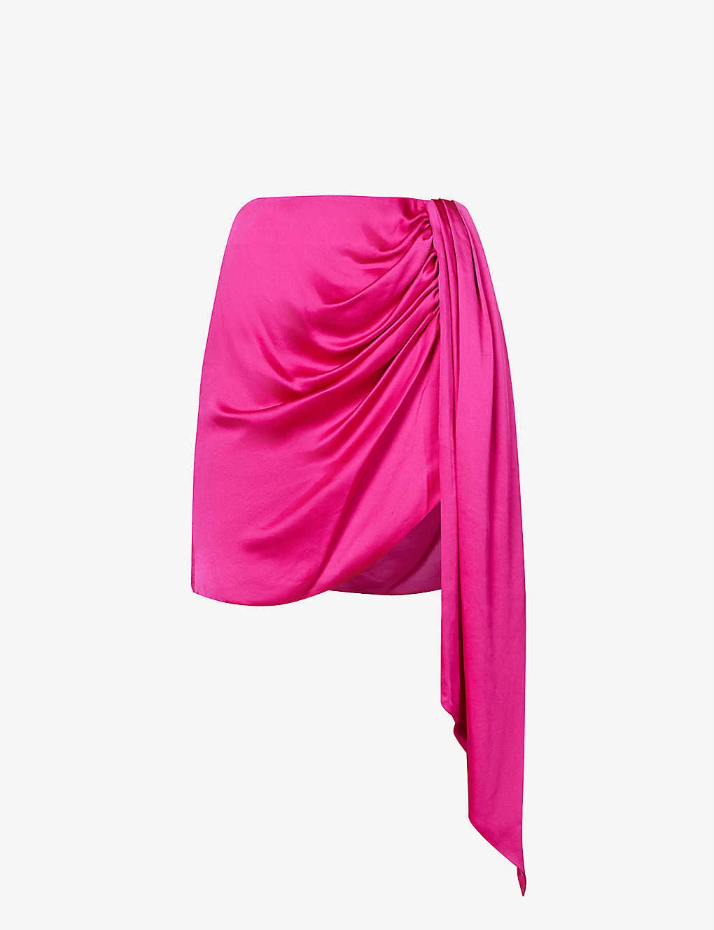 Mae Asymmetric-hem Satin Mini Skirt 3 Mae Asymmetric-hem Satin Mini Skirt