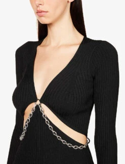 Kathryn Chain-embellished Rayon-blend Knitted Midi Dress -Ted Baker Store R04069433 BLACK ALT04