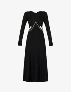 Kathryn Chain-embellished Rayon-blend Knitted Midi Dress