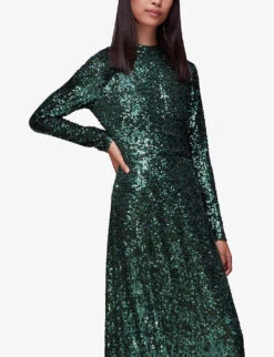 Whistles Stretch-woven Midi Dress -Ted Baker Store R04069781 DARKGREEN ALT02