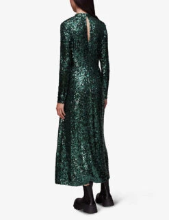 Whistles Stretch-woven Midi Dress -Ted Baker Store R04069781 DARKGREEN ALT03