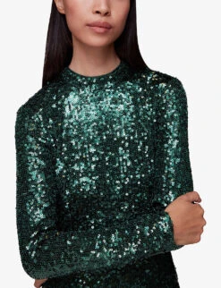 Whistles Stretch-woven Midi Dress -Ted Baker Store R04069781 DARKGREEN ALT05