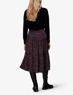 Whistles Leopard-print High-waist Woven Midi Skirt -Ted Baker Store R04070392 MULTICOLOURED ALT03