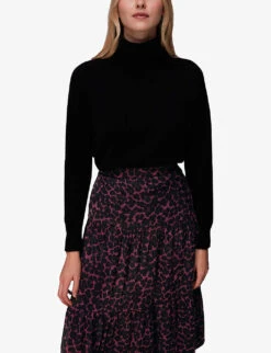 Whistles Leopard-print High-waist Woven Midi Skirt -Ted Baker Store R04070392 MULTICOLOURED ALT04