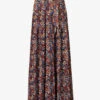 ME AND EM Mottled Floral-print Recycled-polyester-blend Midi Skirt 2 ME AND EM Mottled Floral-print Recycled-polyester-blend Midi Skirt -Ted Baker Store R04071716 GOLDCREAMTANBLUE M