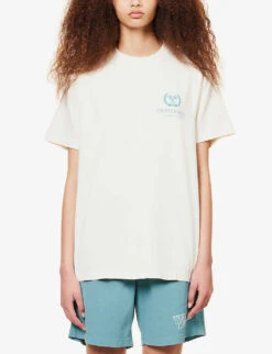 Grand Slam Brand-print Cotton-jersey T-shirt -Ted Baker Store R04072154 CREAMTEAL ALT02