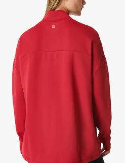 Sweaty Betty Therma Funnel-neck Recycled-woven Running Sweatshirt -Ted Baker Store R04074887 VINERED ALT03