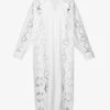 Valentino Abito Broderie-pattern Cotton Maxi Dress 1 Valentino Abito Broderie-pattern Cotton Maxi Dress -Ted Baker Store R04076056 BIANCO M