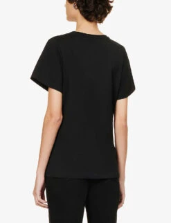 Toteme Logo-embroidered Organic Cotton T-shirt 11 Toteme Logo-embroidered Organic Cotton T-shirt -Ted Baker Store R04077099 BLACK ALT03