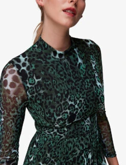Whistles Animal-print Recycled Polyester-blend Midi Dress -Ted Baker Store R04080515 MULTICOLOURED ALT02