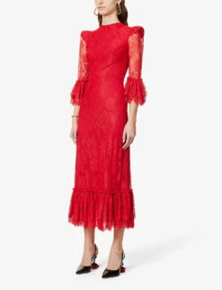 The Strawberry Moon Floral-embroidered Lace Maxi Dress -Ted Baker Store R04080594 RED ALT02