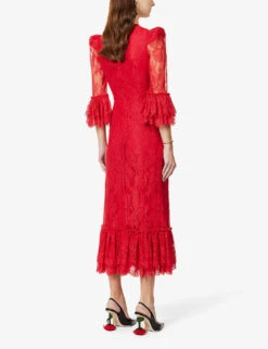 The Strawberry Moon Floral-embroidered Lace Maxi Dress -Ted Baker Store R04080594 RED ALT03