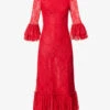 The Strawberry Moon Floral-embroidered Lace Maxi Dress -Ted Baker Store R04080594 RED M