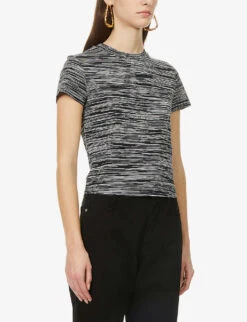 Missoni Space-dyed Short-sleeved Cotton-jersey T-shirt -Ted Baker Store R04080665 BLACKWHITE ALT02