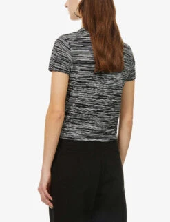Missoni Space-dyed Short-sleeved Cotton-jersey T-shirt -Ted Baker Store R04080665 BLACKWHITE ALT03