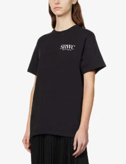 Upper East Side Logo Cotton-jersey T-shirt -Ted Baker Store R04081052 FADEDBLACKWHITE ALT02