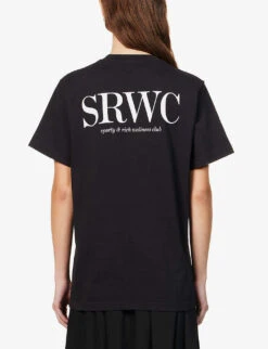 Upper East Side Logo Cotton-jersey T-shirt -Ted Baker Store R04081052 FADEDBLACKWHITE ALT03