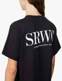 Upper East Side Logo Cotton-jersey T-shirt -Ted Baker Store R04081052 FADEDBLACKWHITE ALT04