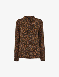 Whistles Classic Leopard-print Viscose Shirt