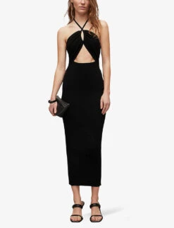 AllSaints Toni Halter-neck Woven Maxi Dress -Ted Baker Store R04081369 BLACK ALT01