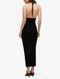 AllSaints Toni Halter-neck Woven Maxi Dress -Ted Baker Store R04081369 BLACK ALT03