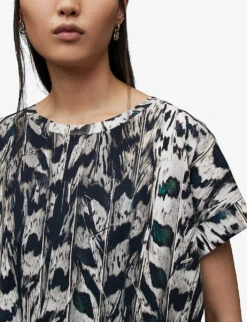 AllSaints Ines Imogen Abstract-print Organic-cotton T-shirt -Ted Baker Store R04081469 WHITEMONO ALT04