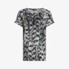 AllSaints Ines Imogen Abstract-print Organic-cotton T-shirt -Ted Baker Store R04081469 WHITEMONO M