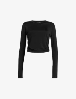 AllSaints Ada Cut-out Woven Crop Top