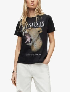 AllSaints Empera Grace Graphic-print Organic-cotton T-shirt -Ted Baker Store R04081533 BLACK ALT02