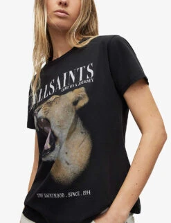 AllSaints Empera Grace Graphic-print Organic-cotton T-shirt -Ted Baker Store R04081533 BLACK ALT04