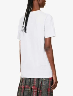 Vivienne Westwood Classic Orb-embroidered Cotton T-shirt -Ted Baker Store R04081555 WHITE ALT03