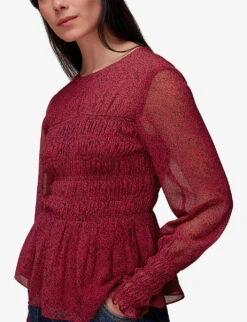 Whistles Rosanna Snake-print Chiffon Top -Ted Baker Store R04082649 MULTICOLOURED ALT02