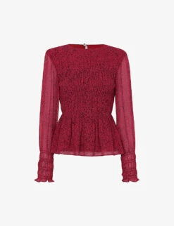 Whistles Rosanna Snake-print Chiffon Top