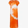 AllSaints Tie-dye-print Silk-blend Maxi Dress -Ted Baker Store R04082723 ORANGETIEDYE M