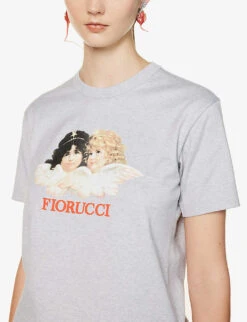 FIORUCCI Angels Graphic-print Organic Cotton-jersey T-shirt -Ted Baker Store R04083438 GREY ALT04