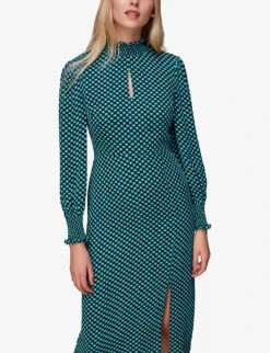 Whistles Star Check-print Viscose Midi Dress -Ted Baker Store R04083558 MULTICOLOURED ALT02