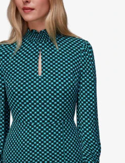 Whistles Star Check-print Viscose Midi Dress -Ted Baker Store R04083558 MULTICOLOURED ALT04