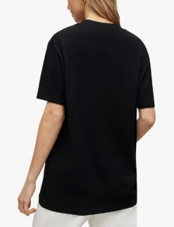 AllSaints Rila Boyfriend Logo-print Organic-cotton T-shirt 10 AllSaints Rila Boyfriend Logo-print Organic-cotton T-shirt -Ted Baker Store R04085125 BLACK ALT03